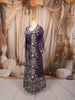 Deep Plum Purple Multicolor Floral Sequins and Zari Embroidered Design Chiffon Lehenga with Matching Coat