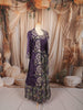 Deep Plum Purple Multicolor Floral Sequins and Zari Embroidered Design Chiffon Lehenga with Matching Coat
