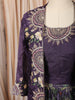 Deep Plum Purple Multicolor Floral Sequins and Zari Embroidered Design Chiffon Lehenga with Matching Coat