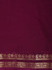 Deep Plum Purple Solid Woven Design Mysore Silk Saree with Zari Border