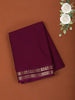 Deep Plum Purple Solid Woven Design Mysore Silk Saree with Zari Border