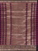 Deep Plum Purple Striped Design Pure Banarasi Saree
