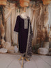 Deep Plum Purple Zari Embroidered Design Semi Silk Straight Cut Salwar Suit with Matching Designer  Dupatta
