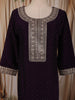 Deep Plum Purple Zari Embroidered Design Semi Silk Straight Cut Salwar Suit with Matching Designer  Dupatta