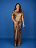 Deep Plum Purple floral Design Tissue Saree