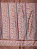 Deep Plum Wine Abstract Printed Design Semi Tussar Saree