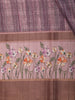 Deep Plum Wine Abstract Printed Design Semi Tussar Saree