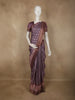 Deep Plum Wine Abstract Printed Design Semi Tussar Saree