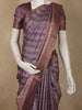 Deep Plum Wine Abstract Printed Design Semi Tussar Saree