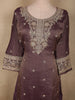 Deep Plum Wine Purple Floral Zari Embroidered Design Tissue Organza Palazzo Suit with Dupatta