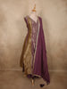 Deep Plum Wine Purple Floral Zari Woven Design Silk Palazzo Suit
