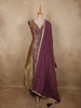 Deep Plum Wine Purple Floral Zari Woven Design Silk Palazzo Suit