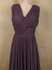 Deep Plum Wine Purple Solid Design Shimmer Pleated Party Wear Gown