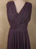 Deep Plum Wine Purple Solid Design Shimmer Pleated Party Wear Gown