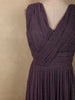 Deep Plum Wine Purple Solid Design Shimmer Pleated Party Wear Gown