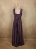 Deep Plum Wine Purple Solid Design Shimmer Pleated Party Wear Gown