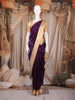 Deep Purple Butta Woven Design Pure Kanchipuram Silk Saree with Contrast Border