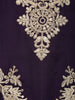 Deep Purple Floral Design Chiffon Straight Cut Salwar Suit