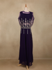 Deep Purple Floral Design Georgette Palazzo Salwar Suit