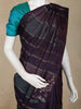 Deep Purple Floral Design Kanchipuram Silk Saree