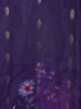 Deep Purple Floral Design Organza Salwar Suit