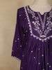Deep Purple Floral Embroidered Design Cotton Anarkali Salwar Suit with Dupatta