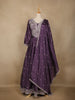 Deep Purple Floral Embroidered Design Semi Silk Lehenga