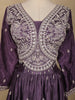 Deep Purple Floral Embroidered Design Semi Silk Lehenga
