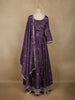 Deep Purple Floral Embroidered Design Semi Silk Lehenga