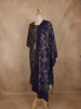 Deep Purple Floral Printed Cotton Salwar Suit with Dupatta