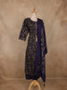 Deep Purple Floral Printed Cotton Salwar Suit with Dupatta