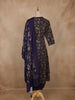 Deep Purple Floral Printed Cotton Salwar Suit with Dupatta