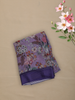 Deep Purple Floral Printed Design Chiffon Saree