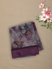 Deep Purple Floral Printed Design Chiffon Saree