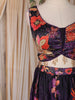 Deep Purple Floral Printed Design Crepe Bridesmaids Lehenga