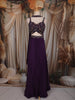 Deep Purple Floral Sequins and Beads Embroidered Design Satin Lehenga with Choker Dupatta