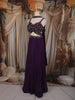 Deep Purple Floral Sequins and Beads Embroidered Design Satin Lehenga with Choker Dupatta
