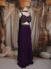 Deep Purple Floral Sequins and Beads Embroidered Design Satin Lehenga with Choker Dupatta
