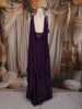 Deep Purple Floral Sequins and Beads Embroidered Design Satin Lehenga with Choker Dupatta