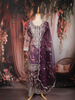 Deep Purple Floral Sequins and Beads Embroidered Design Tissue Palazzo Suit