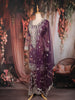 Deep Purple Floral Sequins and Beads Embroidered Design Tissue Palazzo Suit