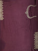 Deep Purple Floral Sequins and Zardozi Embroidered Design Satin Designer Saree with Scalloped Border
