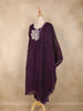 Deep Purple Floral Thread Embroidered Design Cotton Straight Cut Salwar Suit