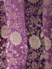 Deep Purple Floral Woven  Banarasi Silk Palazzo Suit with Sheer Dupatta