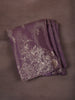 Deep Purple Floral Zari Embroidered Design Tissue Unstitched Salwar Material with Dupatta
