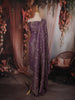 Deep Purple Floral Zari Embroidered Design Tissue Unstitched Salwar Material with Dupatta