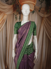 Deep Purple Geometric Zari Woven Design Semi Tussar Saree with Contrast Zari Border