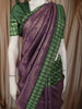 Deep Purple Geometric Zari Woven Design Semi Tussar Saree with Contrast Zari Border