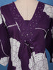Deep Purple Mirror Work Floral Printed Cotton Salwar Suit Set - Diadem