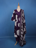 Deep Purple Mirror Work Floral Printed Cotton Salwar Suit Set - Diadem